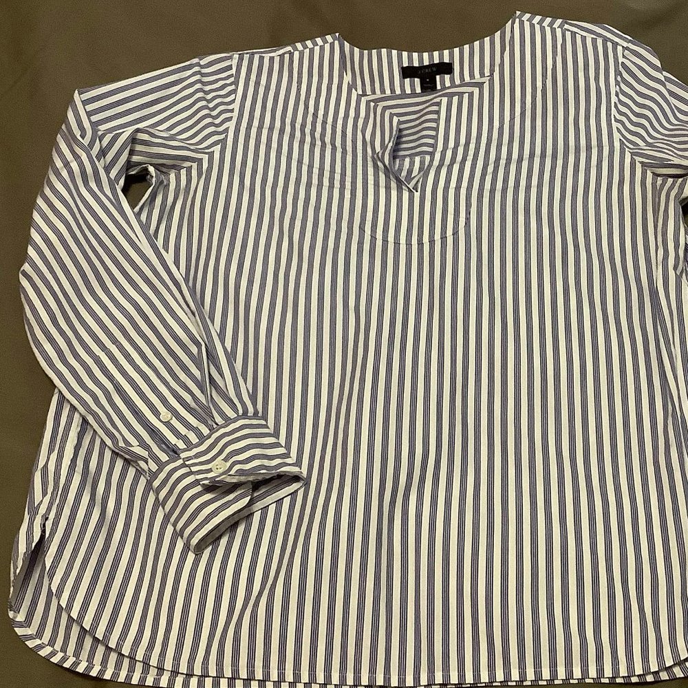 J. Crew polished cotton striped tunic